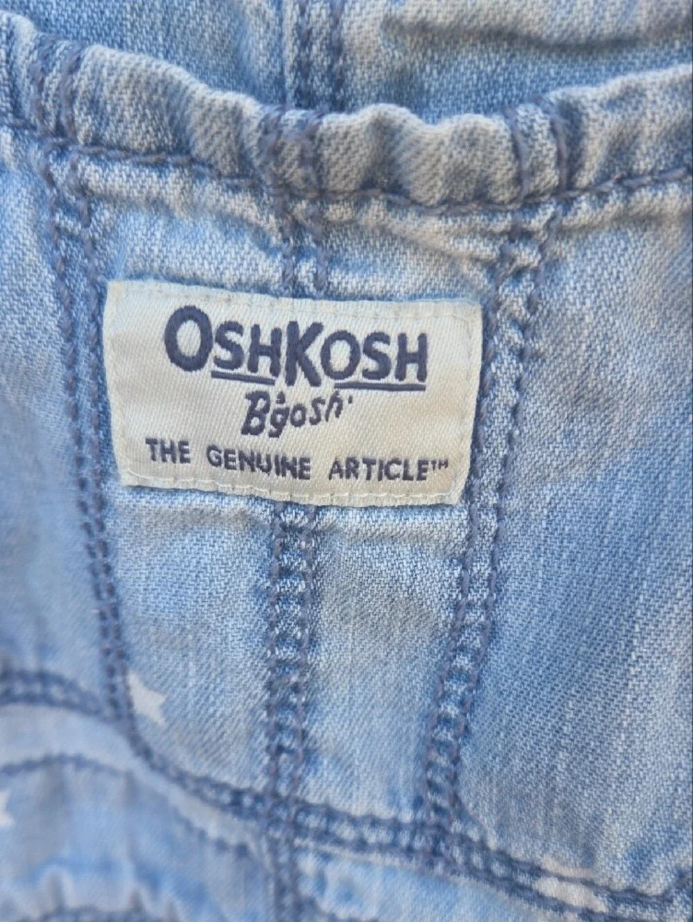 OshKosh B'gosh Light Blue Denim Star Print Overall Dress